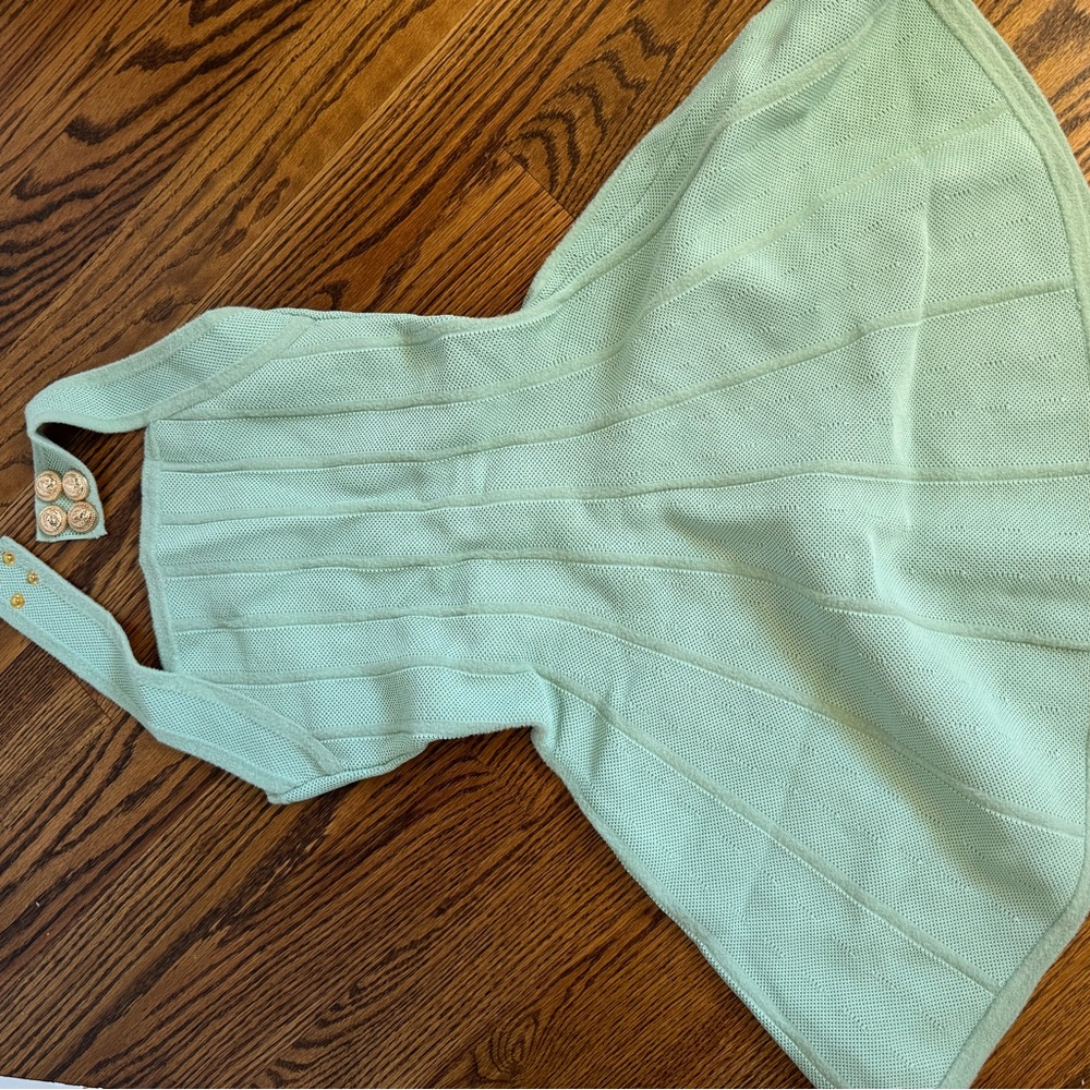 Blueish green dress halter